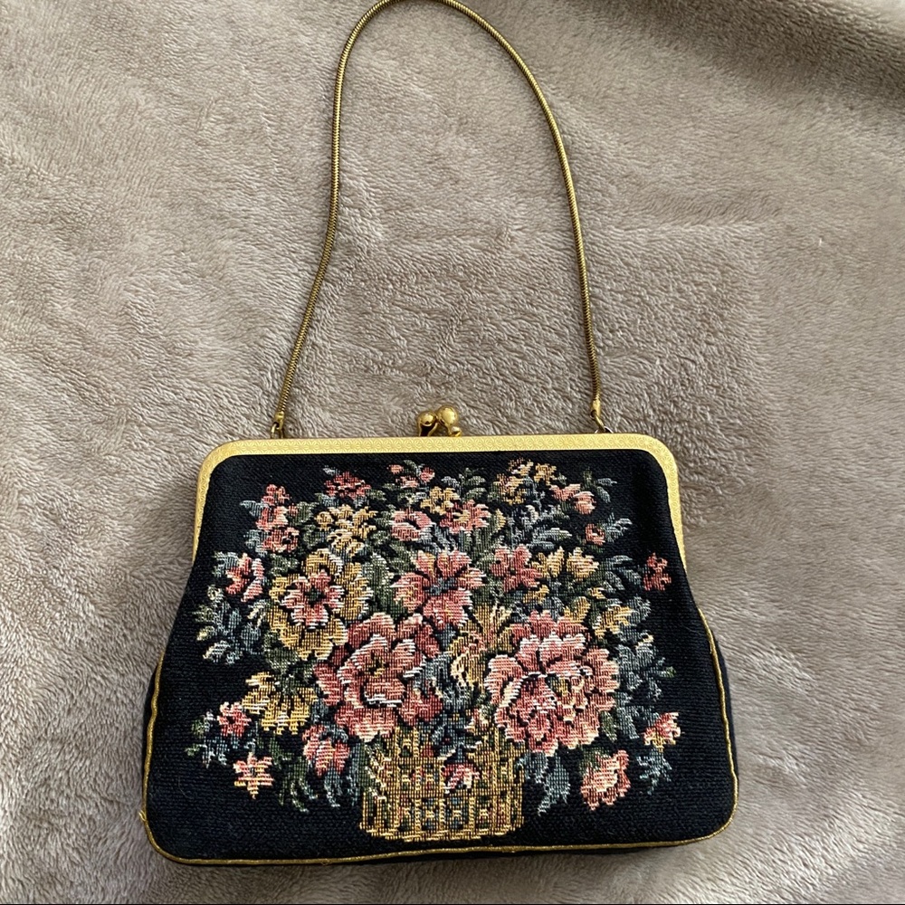 VINTAGE MINT PETIPOINT HANDBAG
